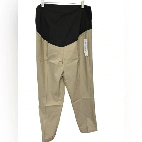 Tribal Pants - Tribal stitch fix khaki cuffed cropped maternity pants NWT